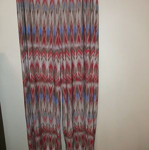 Chico"s Easy Wear Aztec Design Pants Size 1 Medium